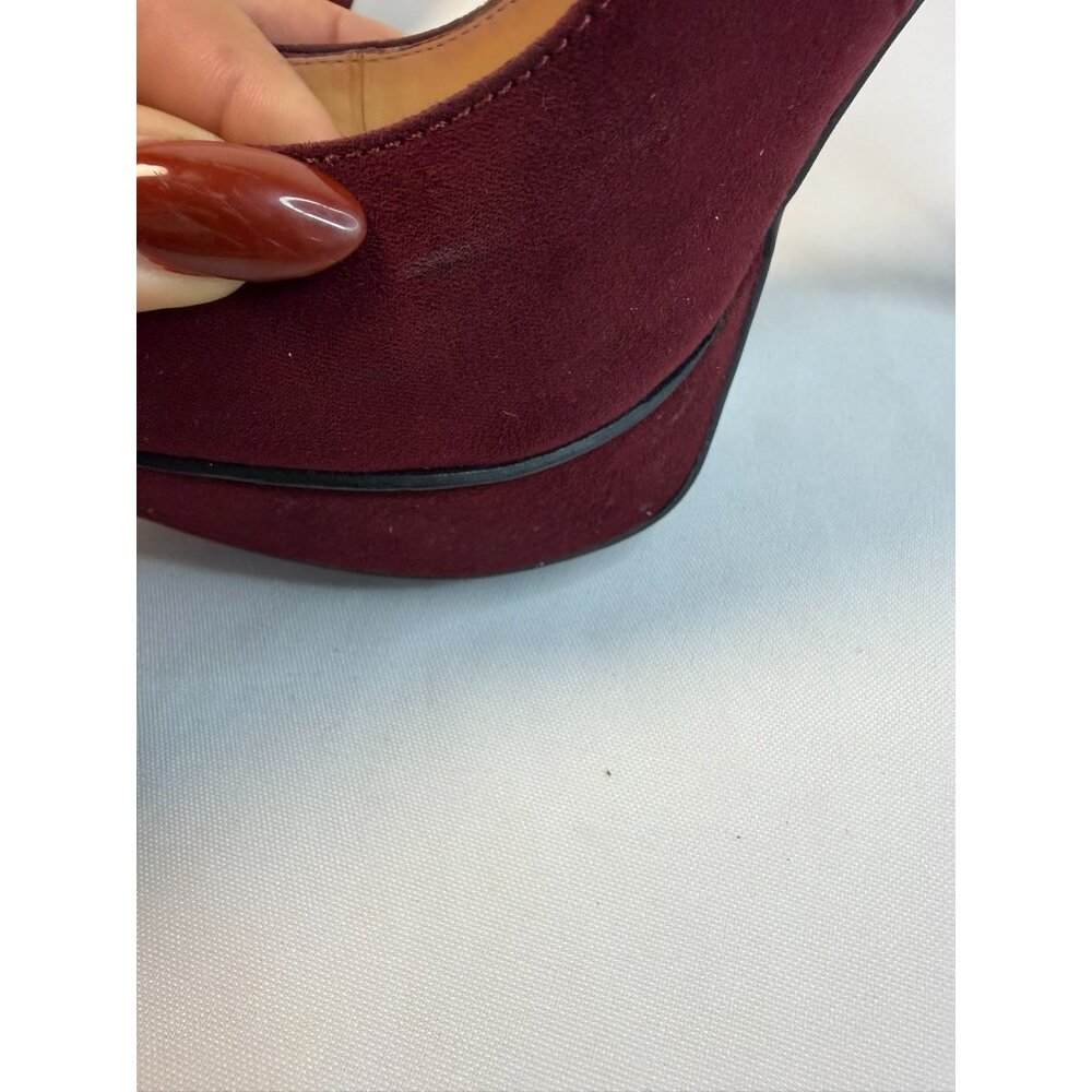 Jessica Simpson Venisse Womens Size 7.5M Burgundy Suede Platform Stiletto Heels - Picture 14 of 16